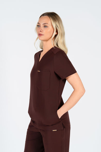 Tasca Women's V Neck Four pockets Scrub With Invisible Side Pockets