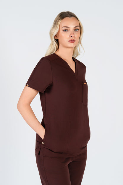 Tasca Women's V Neck Four pockets Scrub With Invisible Side Pockets