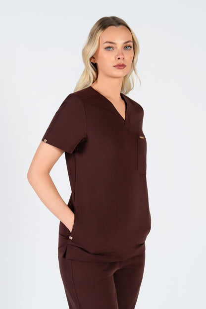 Tasca Women's V Neck Four pockets Scrub With Invisible Side Pockets