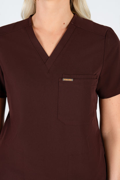 Tasca Women's V Neck Four pockets Scrub With Invisible Side Pockets