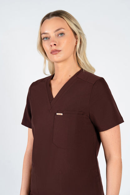 Tasca Women's V Neck Four pockets Scrub With Invisible Side Pockets