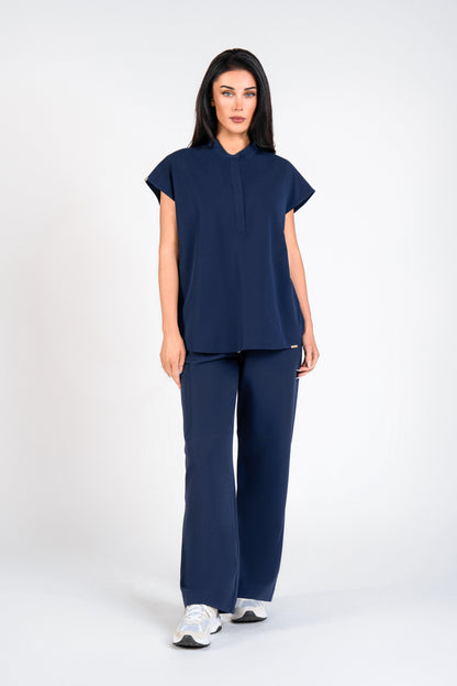 Mandarin Womens Collar Scrub Top