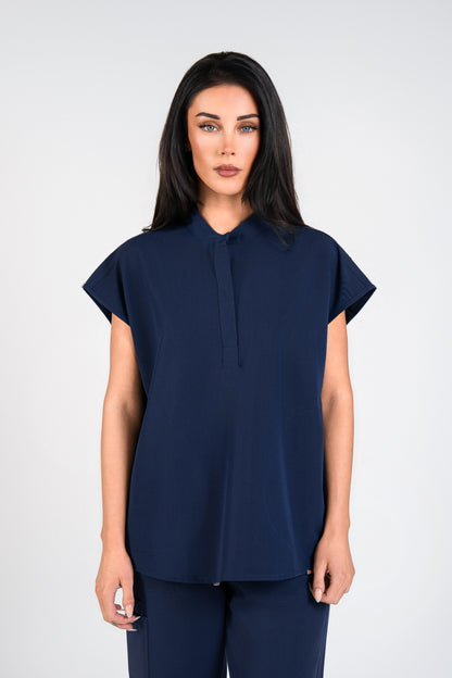 Mandarin Womens Collar Scrub Top