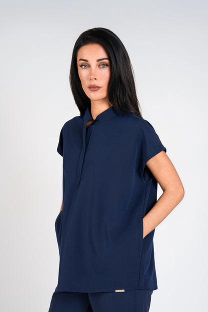 Mandarin Womens Collar Scrub Top