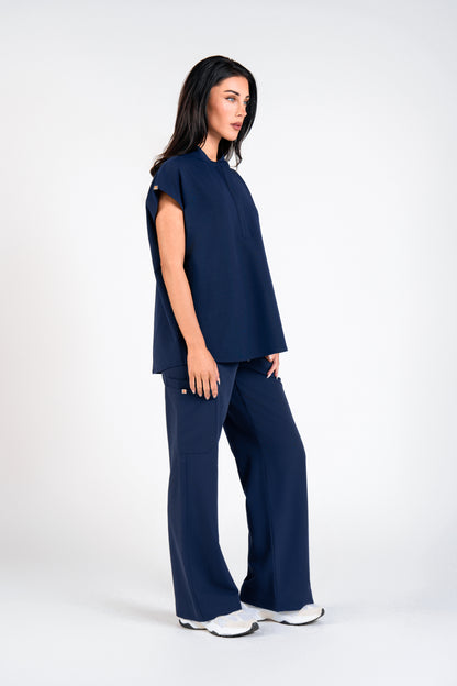 Mandarin Womens Collar Scrub Top