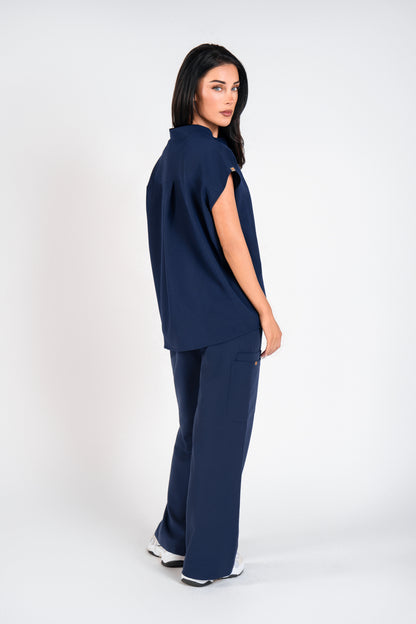 Mandarin Womens Collar Scrub Top