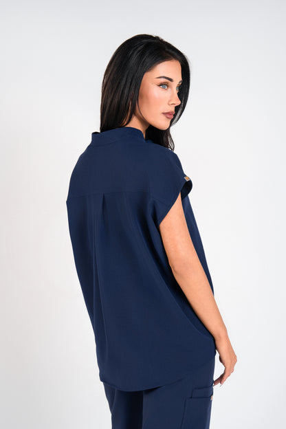 Mandarin Womens Collar Scrub Top