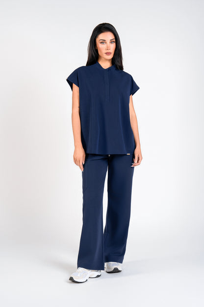 Mandarin Womens Collar Scrub Top