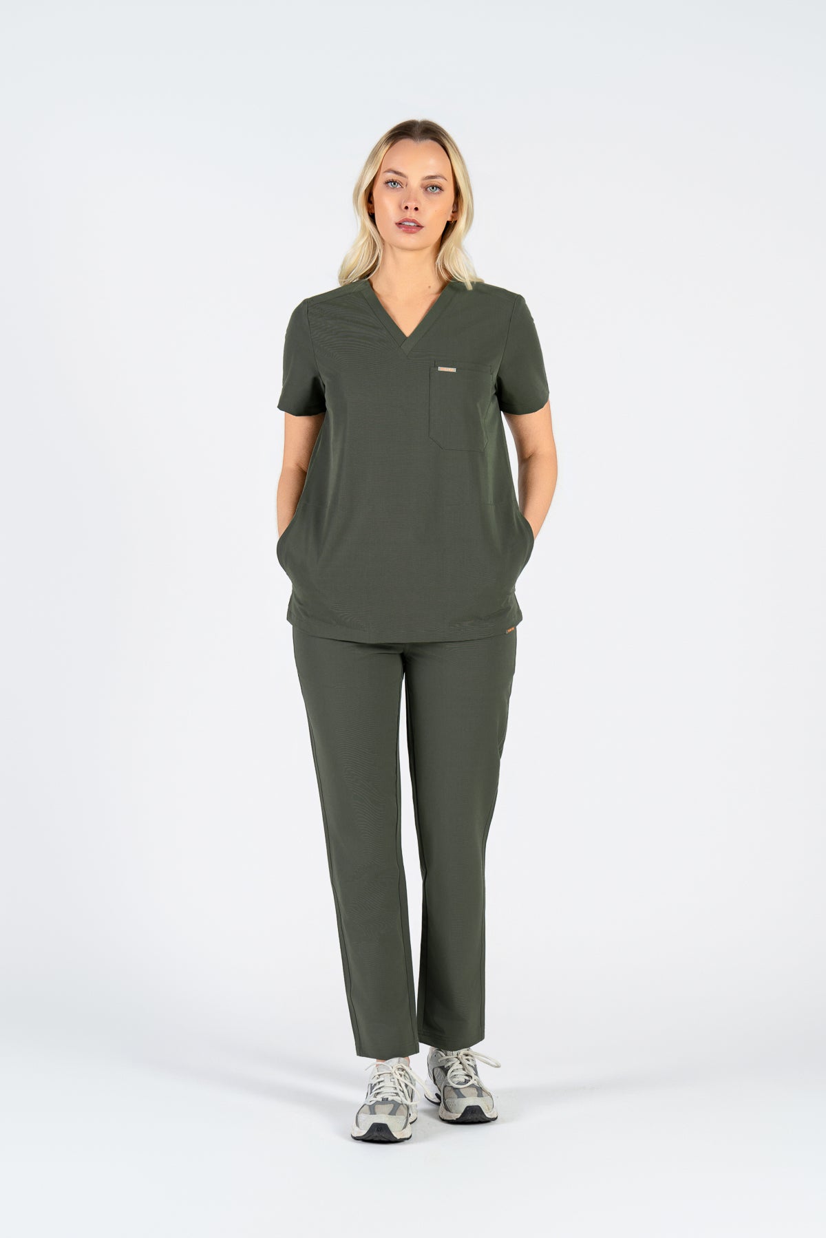 Tasca Women's V Neck Four pockets Scrub With Invisible Side Pockets