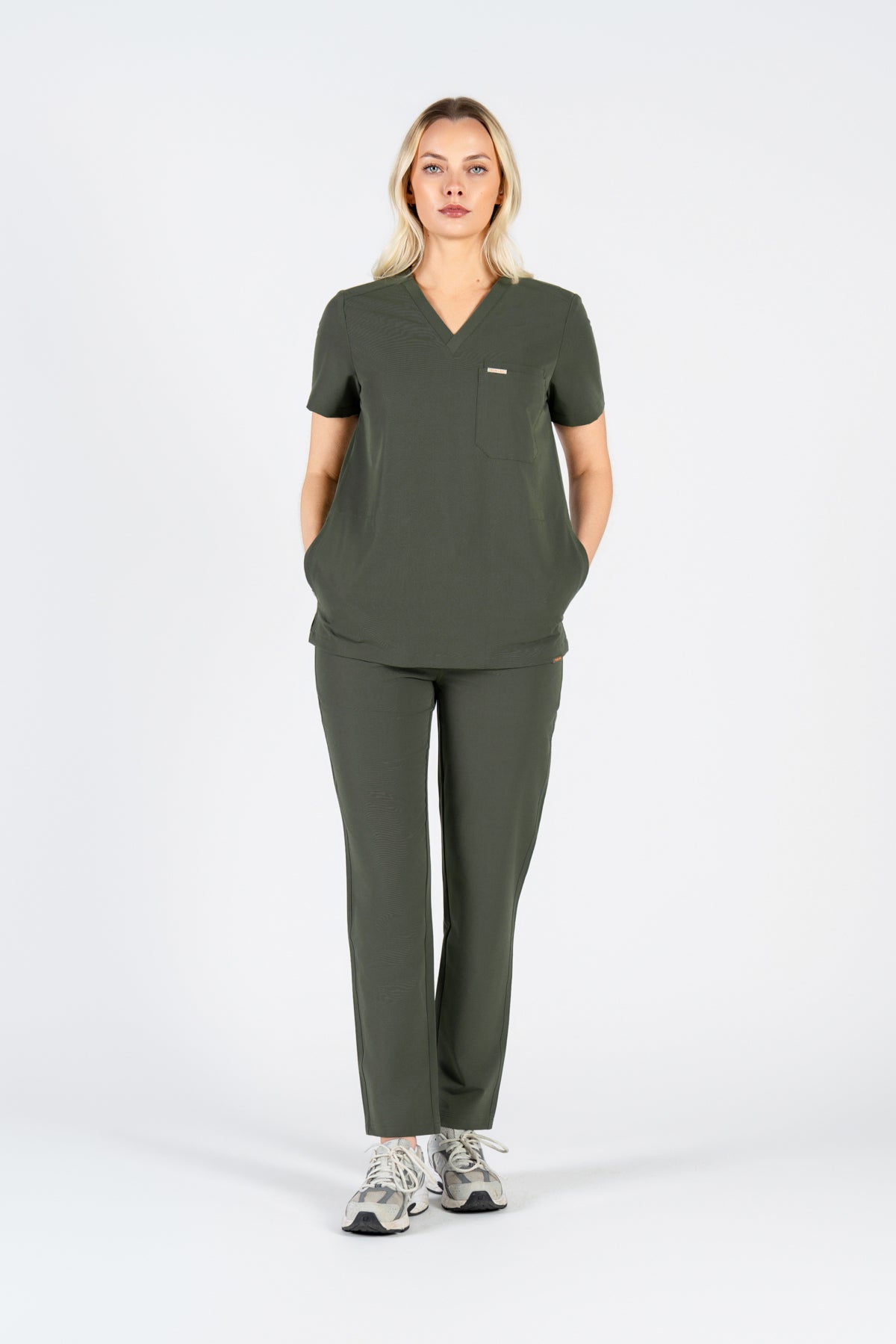 Tasca Women's V Neck Four pockets Scrub With Invisible Side Pockets