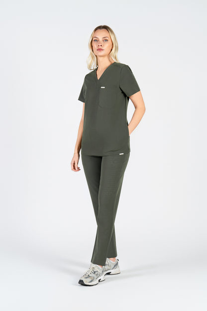 Tasca Women's V Neck Four pockets Scrub With Invisible Side Pockets