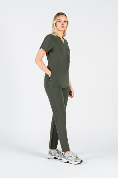 Tasca Women's V Neck Four pockets Scrub With Invisible Side Pockets