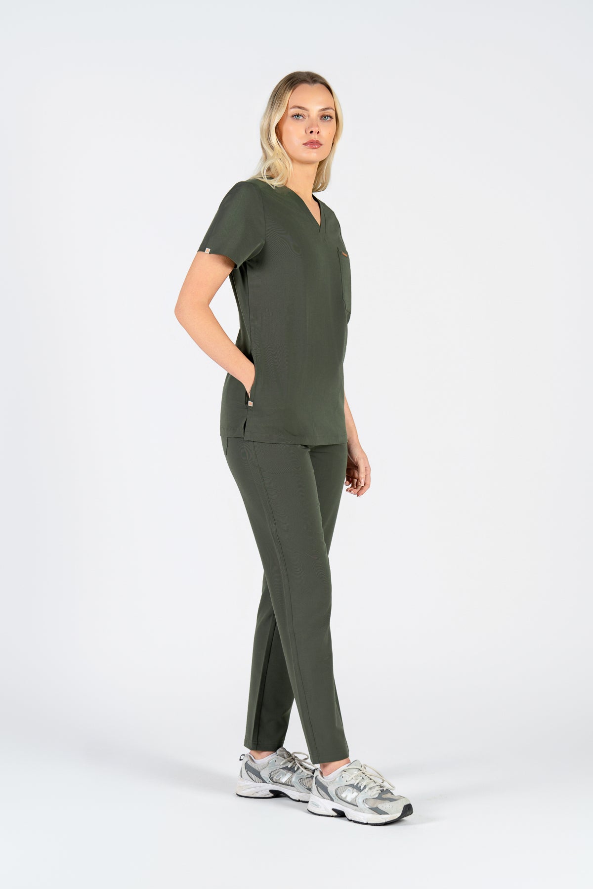 Tasca Women's V Neck Four pockets Scrub With Invisible Side Pockets