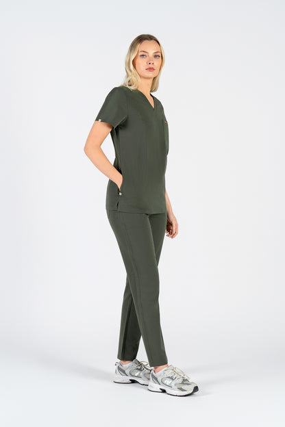 Tasca Women's V Neck Four pockets Scrub With Invisible Side Pockets