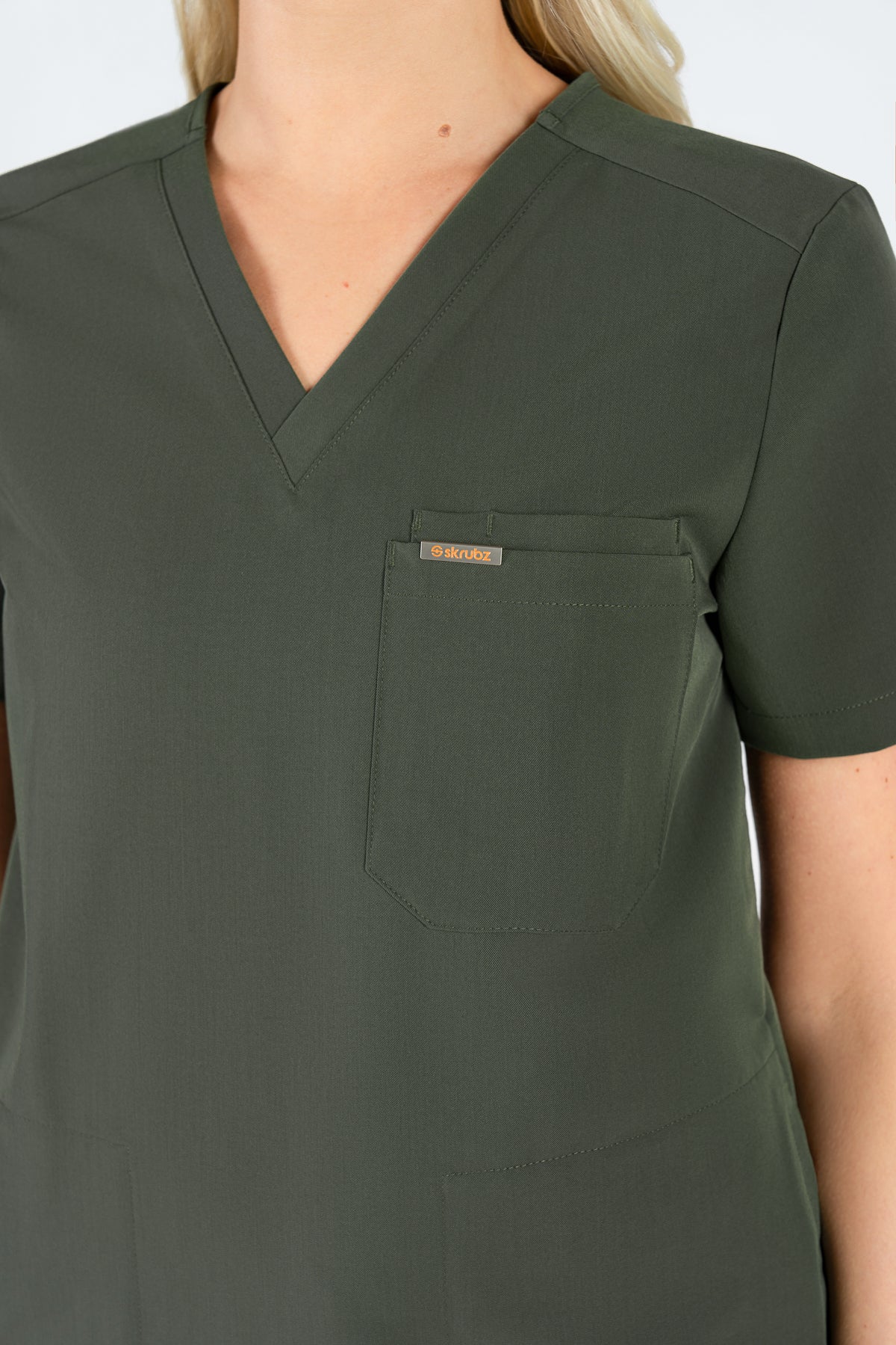 Tasca Women's V Neck Four pockets Scrub With Invisible Side Pockets