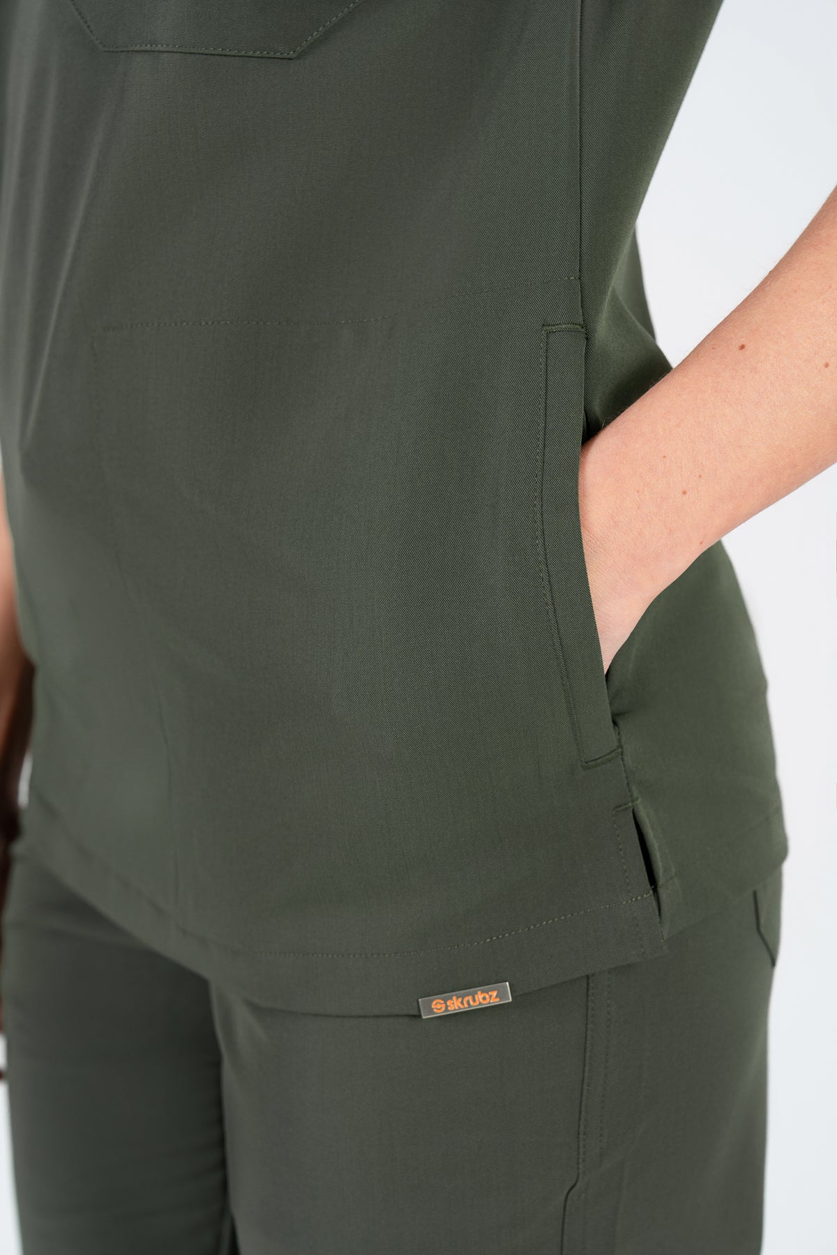 Tasca Women's V Neck Four pockets Scrub With Invisible Side Pockets