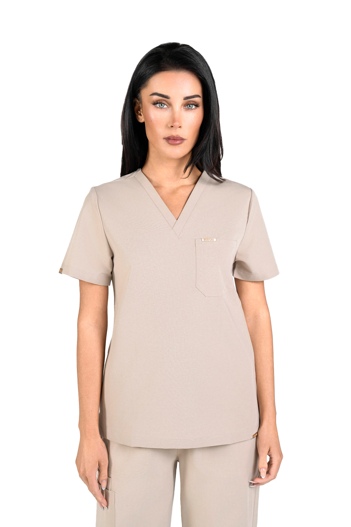 Kaizen V Neck One Pocket Scrub Top Womens