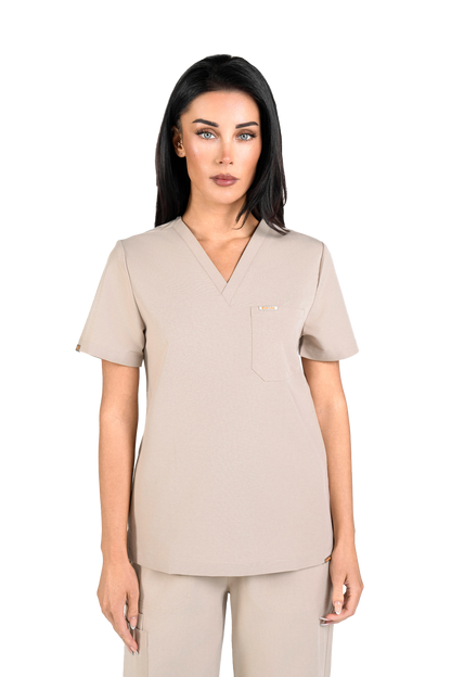 Kaizen V Neck One Pocket Scrub Top Womens