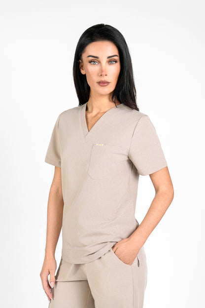 Kaizen V Neck One Pocket Scrub Top Womens
