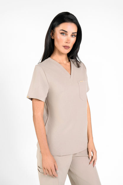 Kaizen V Neck One Pocket Scrub Top Womens