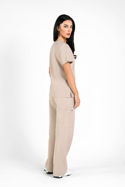 Kaizen V Neck One Pocket Scrub Top Womens
