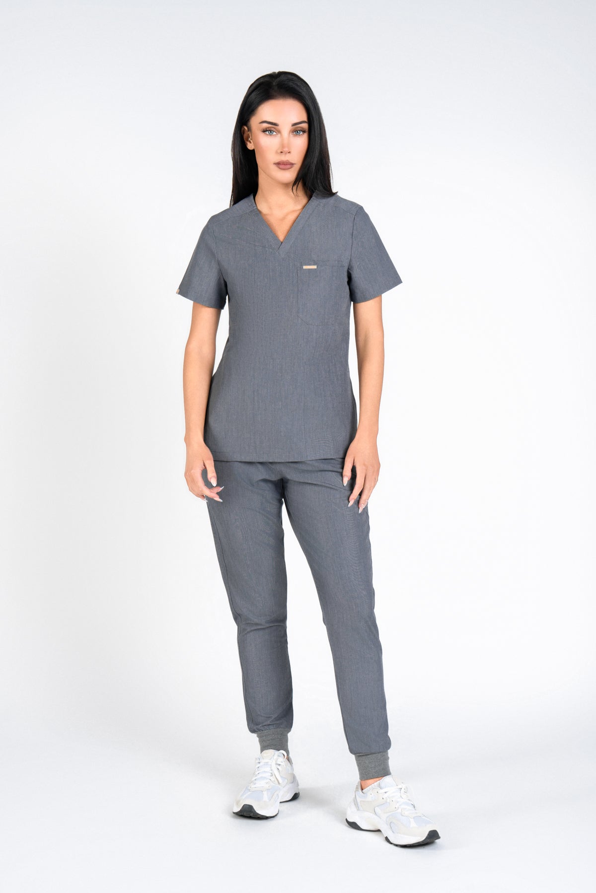 Tasca Women's V Neck Four pockets Scrub With Invisible Side Pockets
