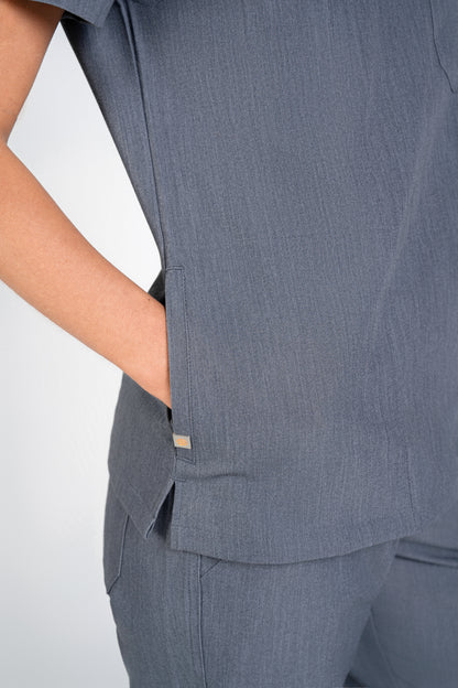 Tasca Women's V Neck Four pockets Scrub With Invisible Side Pockets