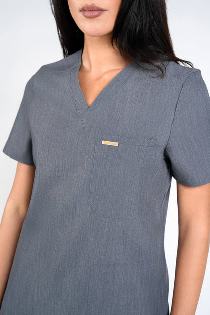 Tasca Women's V Neck Four pockets Scrub With Invisible Side Pockets