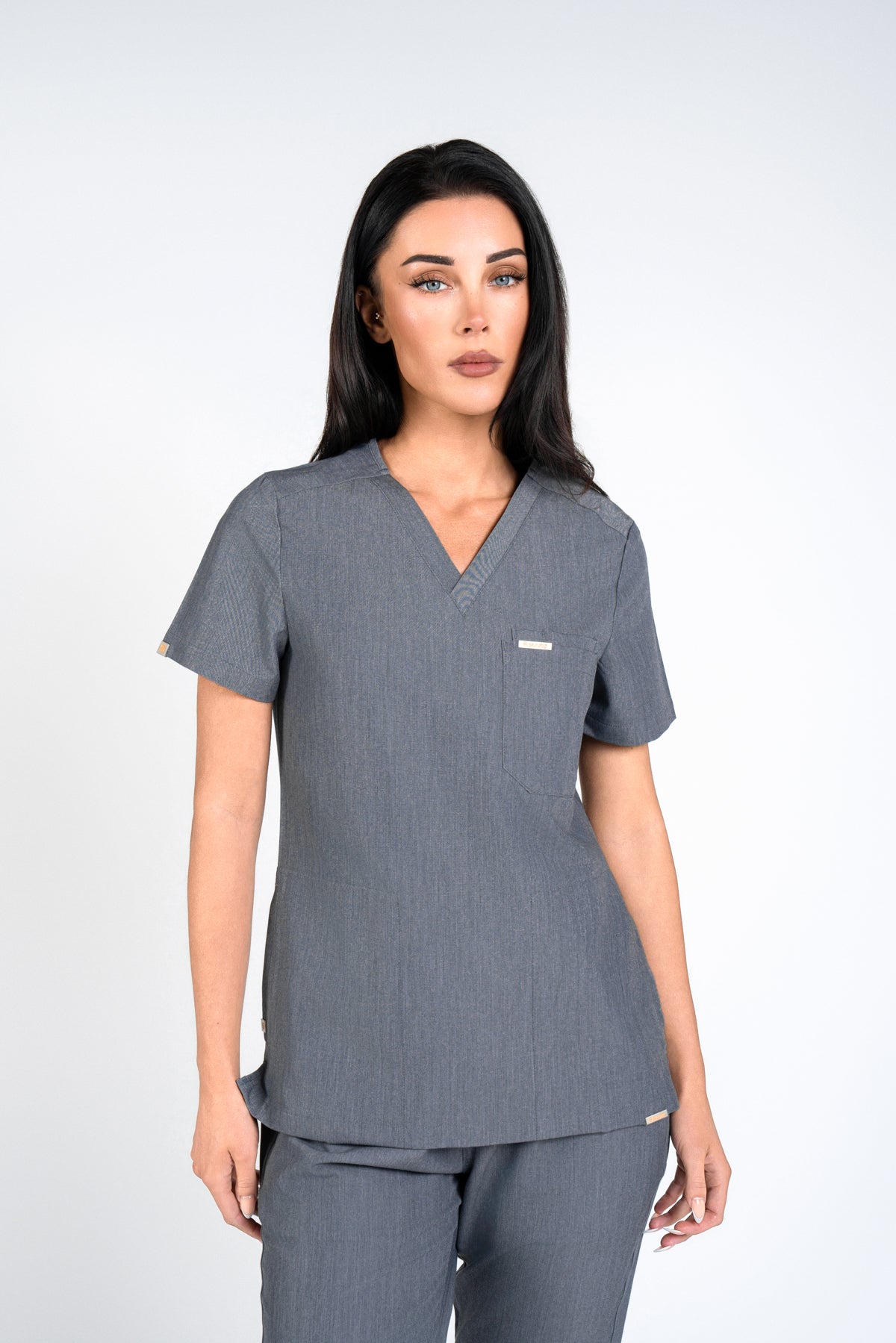 Tasca Women's V Neck Four pockets Scrub With Invisible Side Pockets