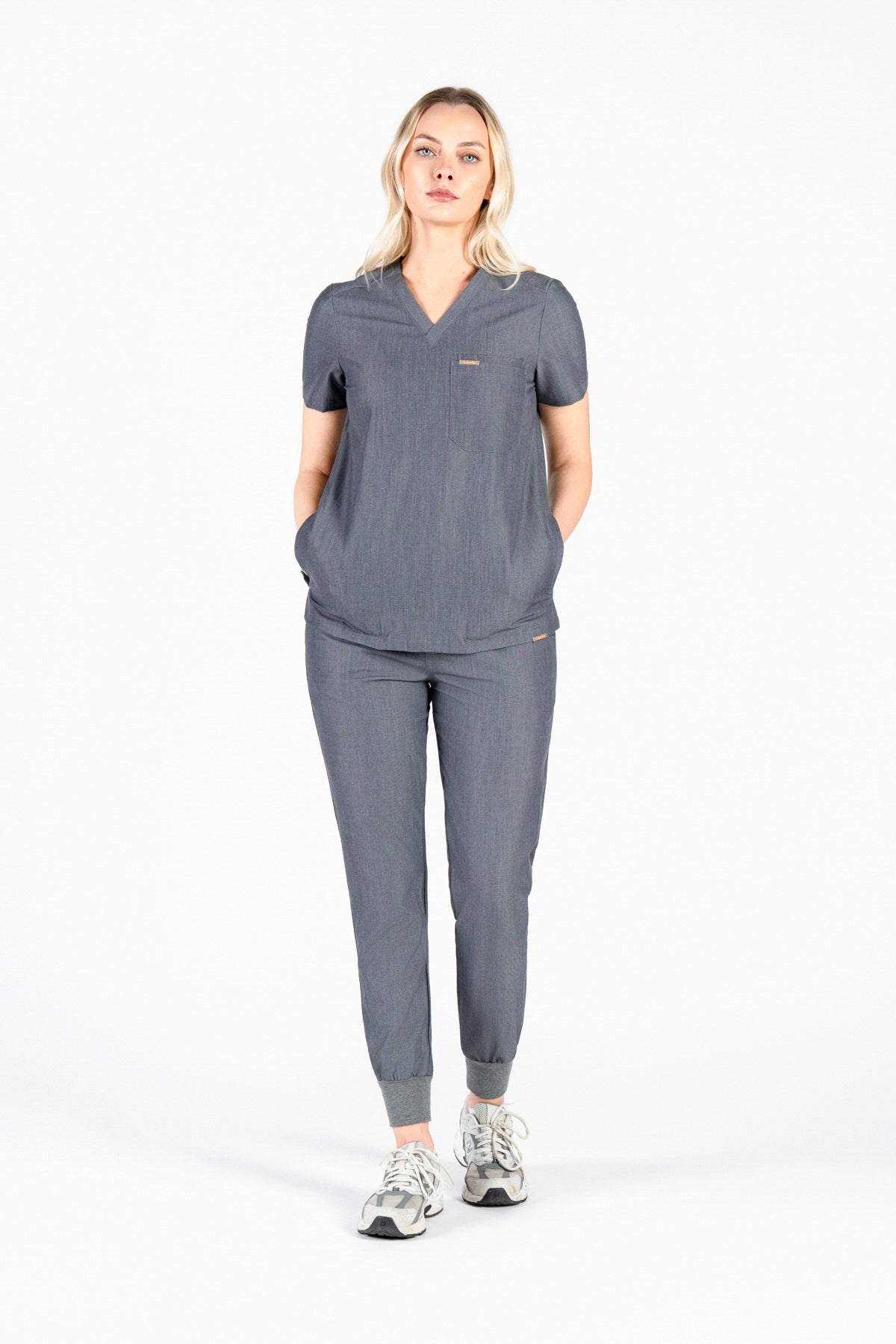 Tasca Women's V Neck Four pockets Scrub With Invisible Side Pockets