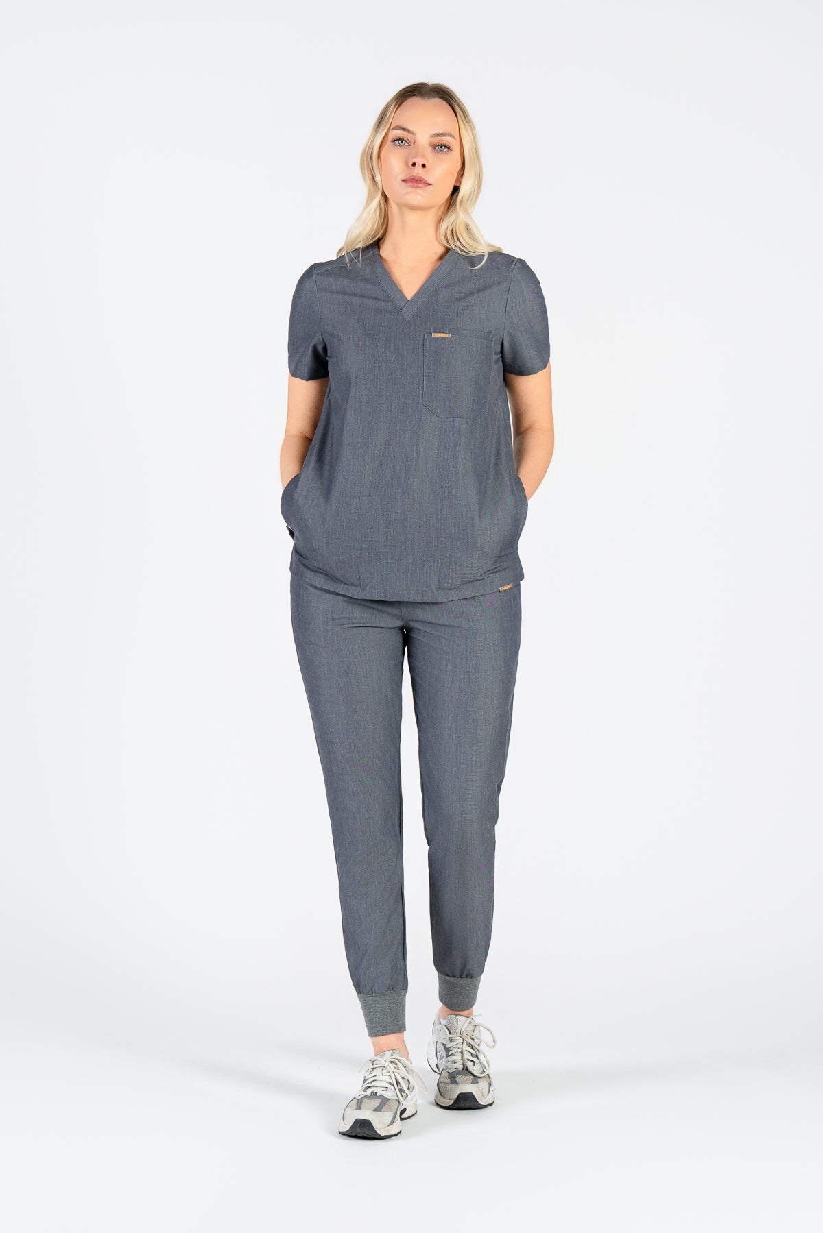 Tasca Women's V Neck Four pockets Scrub With Invisible Side Pockets