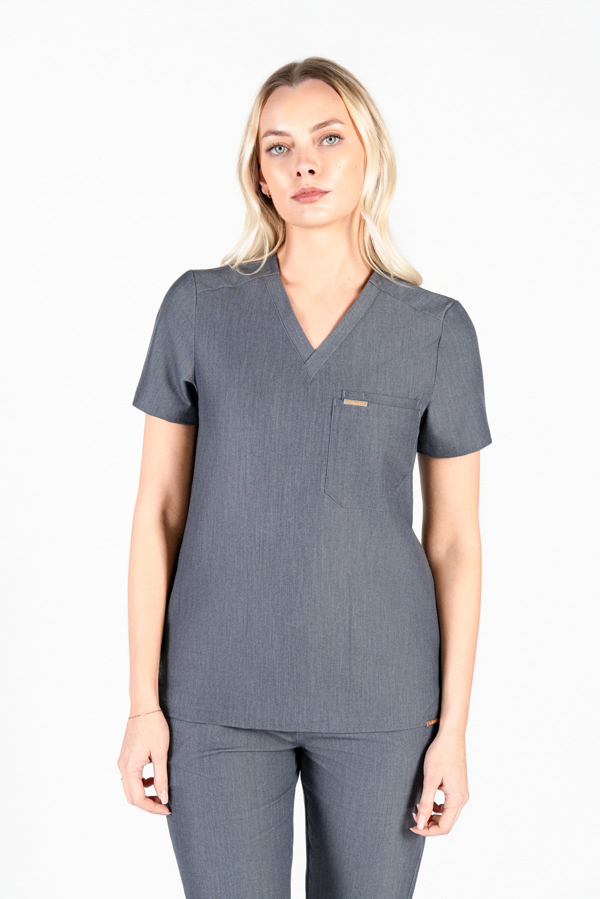 Tasca Women's V Neck Four pockets Scrub With Invisible Side Pockets