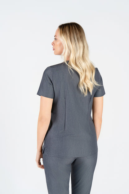 Tasca Women's V Neck Four pockets Scrub With Invisible Side Pockets