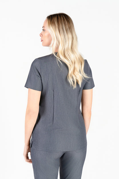 Tasca Women's V Neck Four pockets Scrub With Invisible Side Pockets