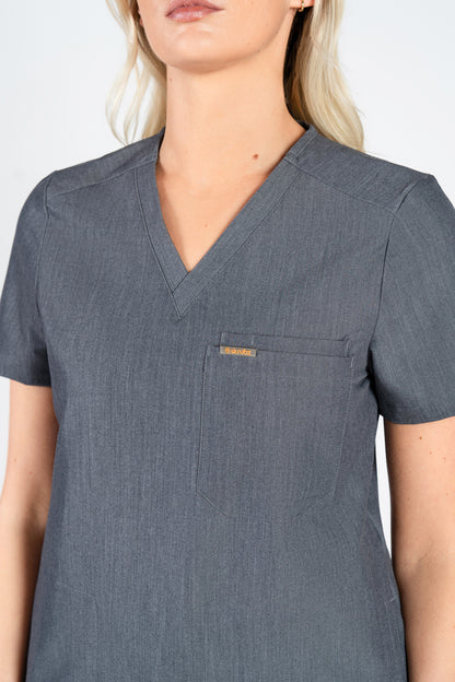 Tasca Women's V Neck Four pockets Scrub With Invisible Side Pockets