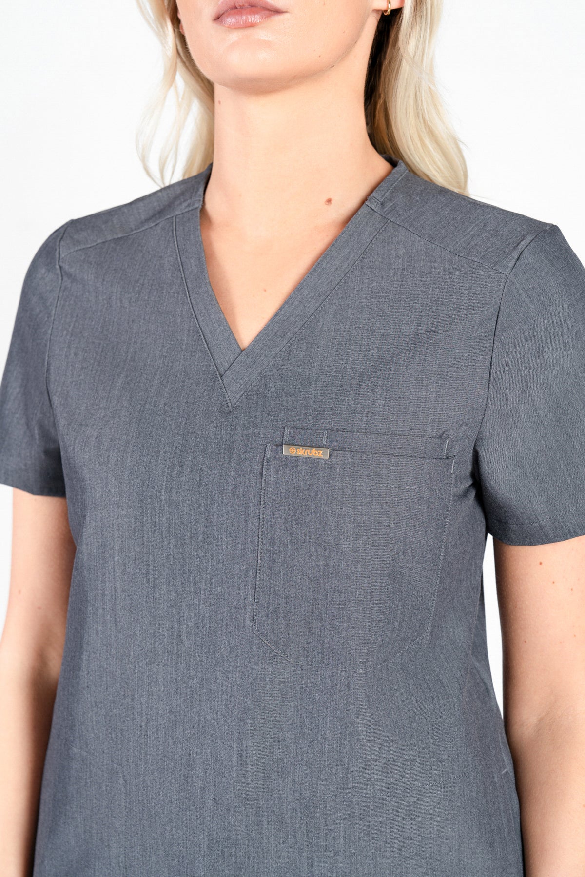 Tasca Women's V Neck Four pockets Scrub With Invisible Side Pockets