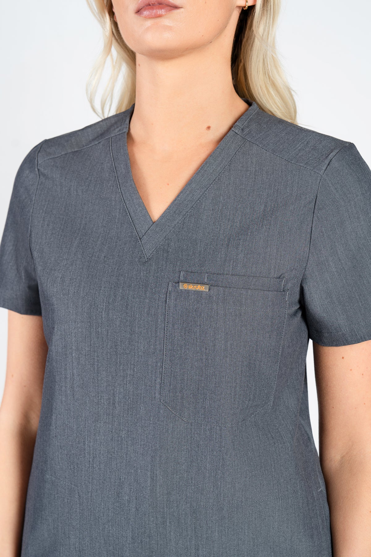 Tasca Women's V Neck Four pockets Scrub With Invisible Side Pockets