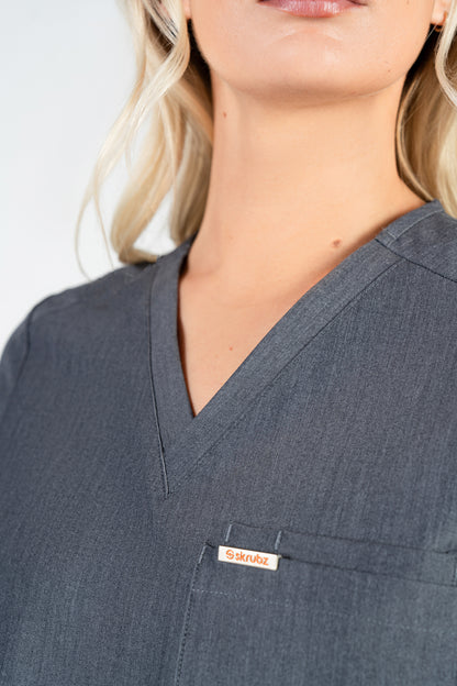 Tasca Women's V Neck Four pockets Scrub With Invisible Side Pockets