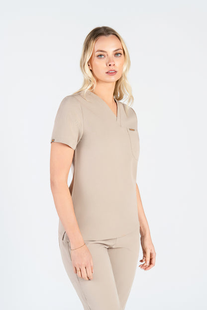 Kaizen V Neck One Pocket Scrub Top Womens