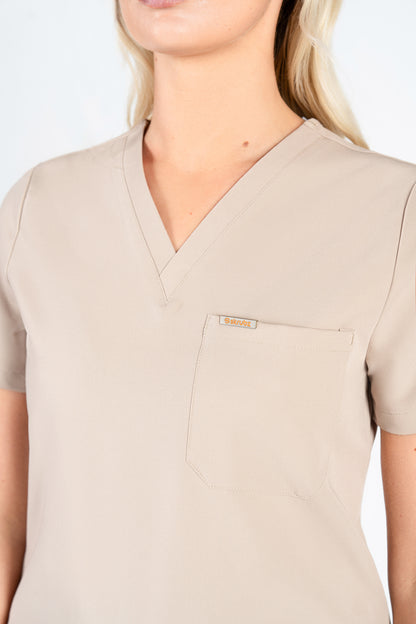 Kaizen V Neck One Pocket Scrub Top Womens