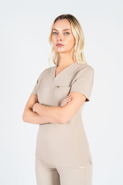 Kaizen V Neck One Pocket Scrub Top Womens