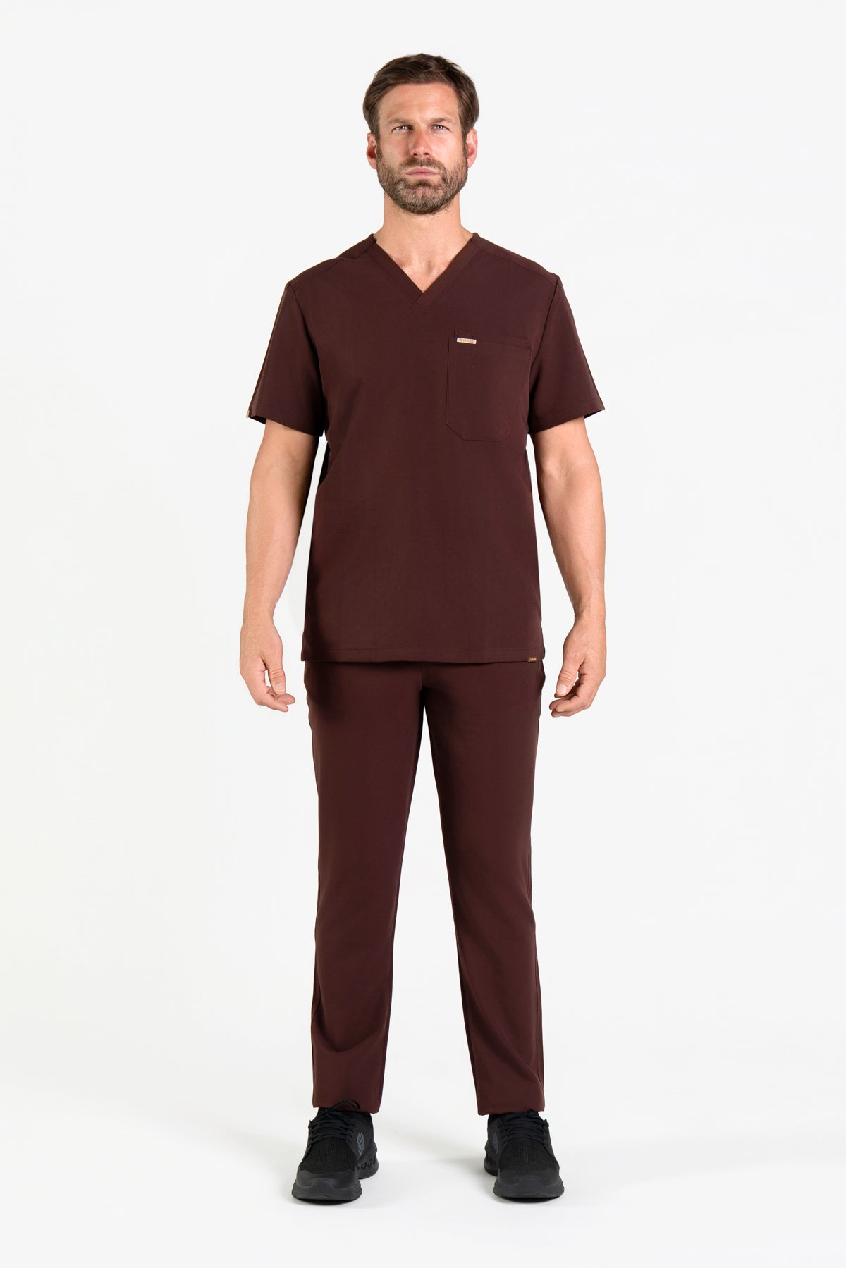 Tasca Men's V Neck Four pockets Scrub With Invisible Side Pockets