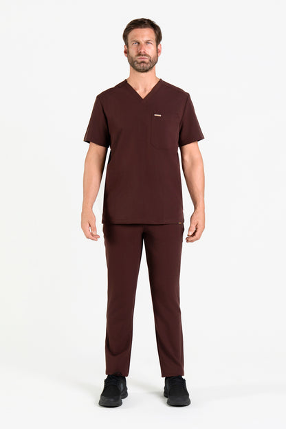 Tasca Men's V Neck Four pockets Scrub With Invisible Side Pockets