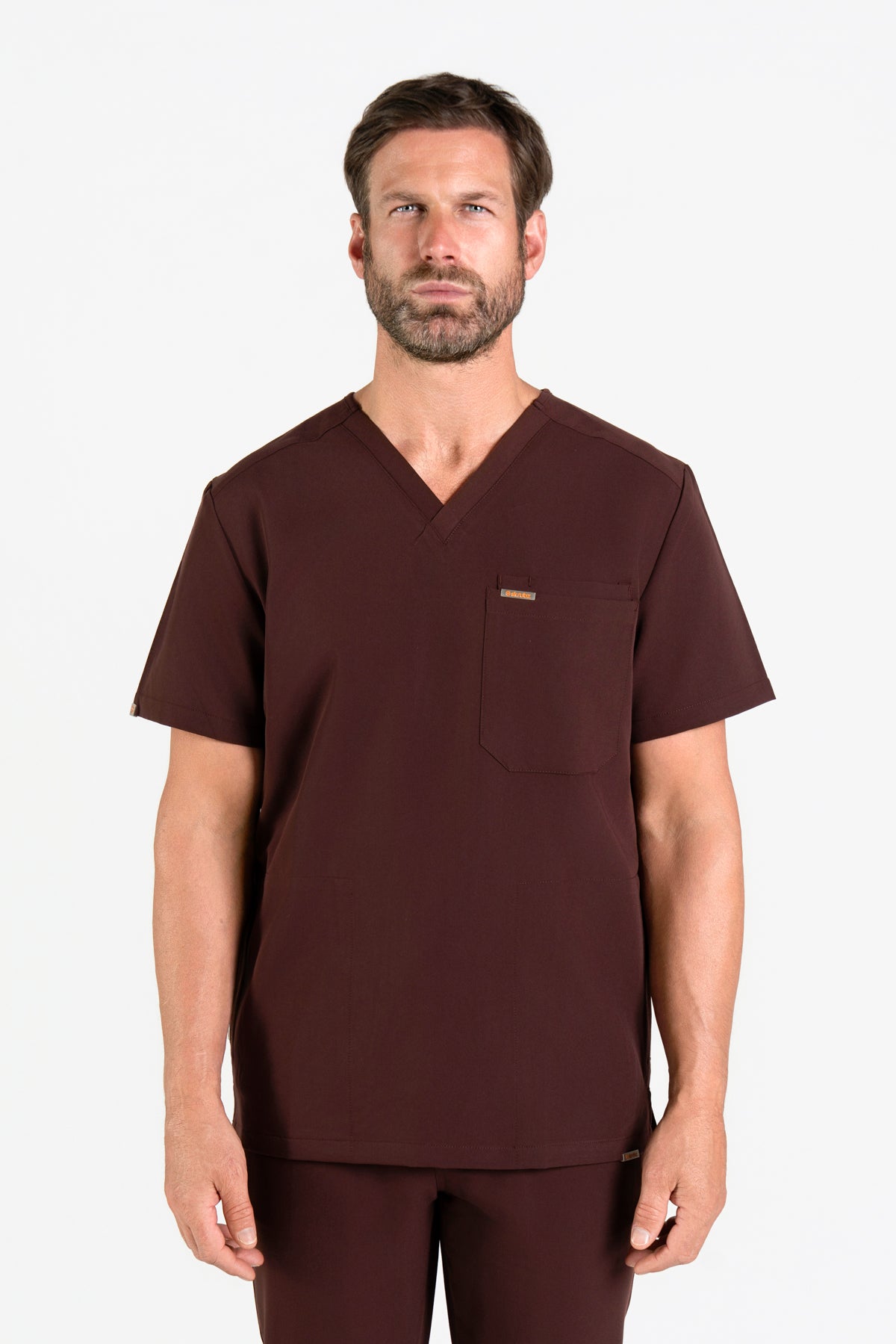 Tasca Men's V Neck Four pockets Scrub With Invisible Side Pockets