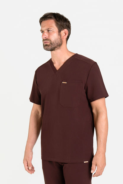 Tasca Men's V Neck Four pockets Scrub With Invisible Side Pockets