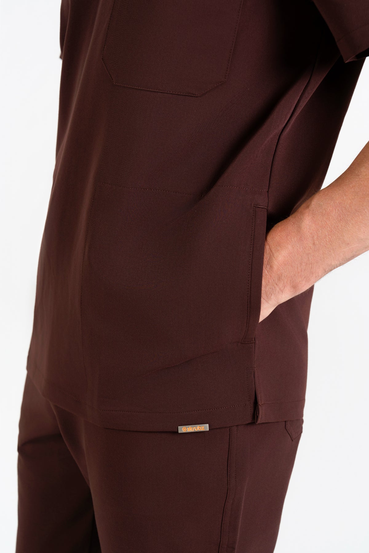 Tasca Men's V Neck Four pockets Scrub With Invisible Side Pockets