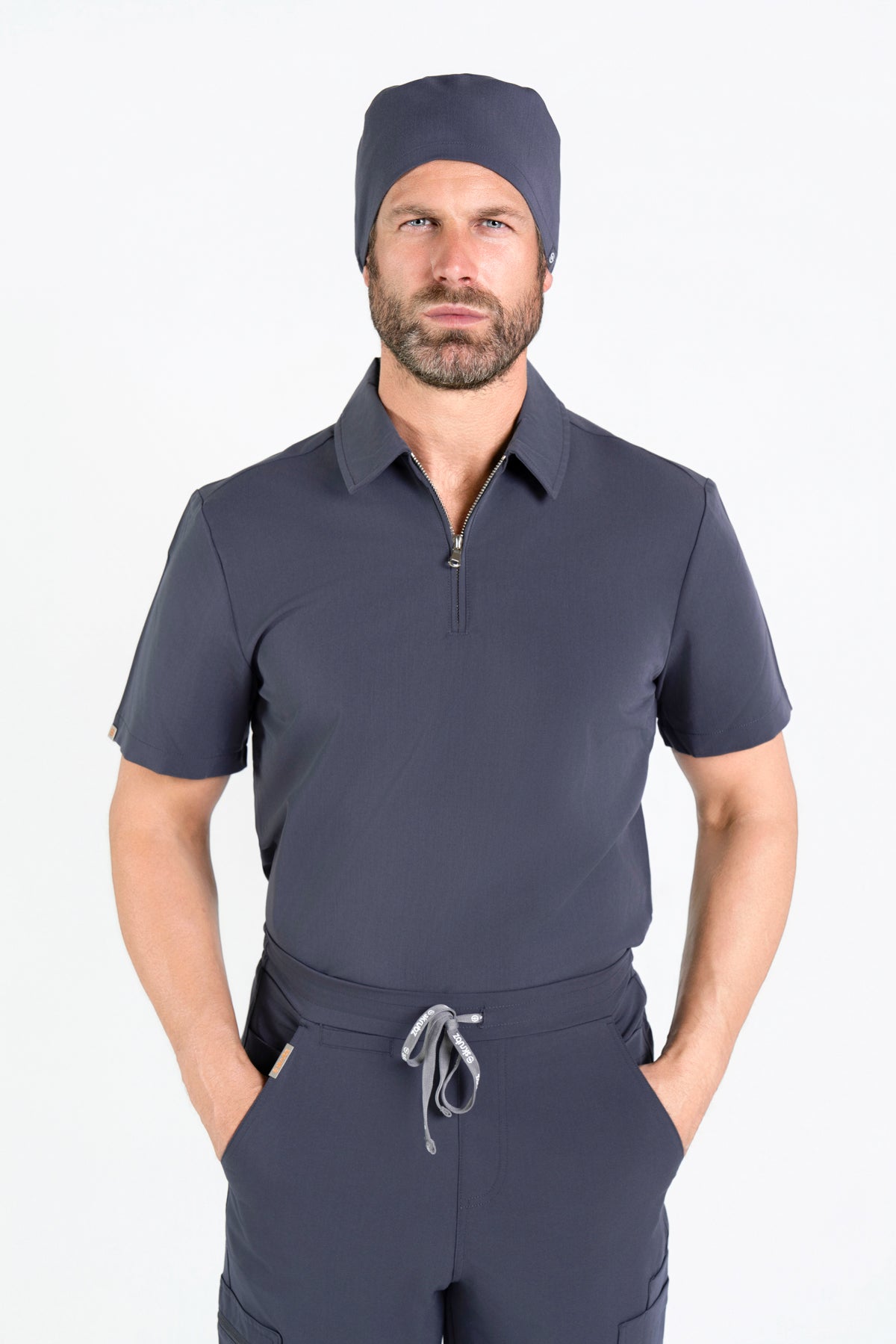 Kiro Zip Neck Polo Scrub Mens NewGen