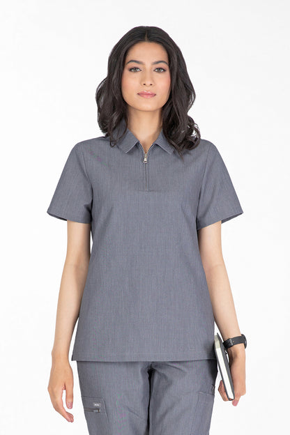 Kiro Zip Neck Polo Scrub womens