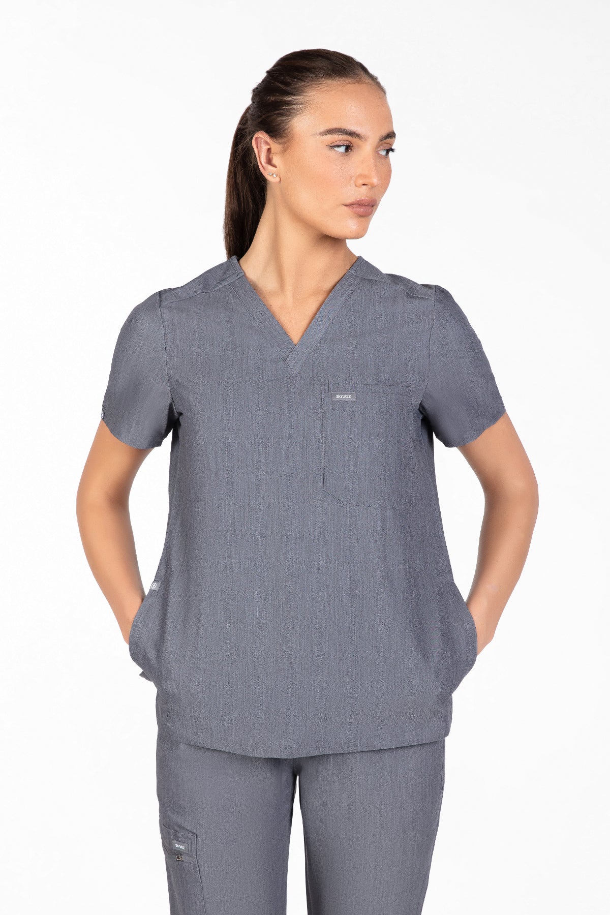 Kuro V Neck Four pockets Scrub With Invisible Side Pockets Women's