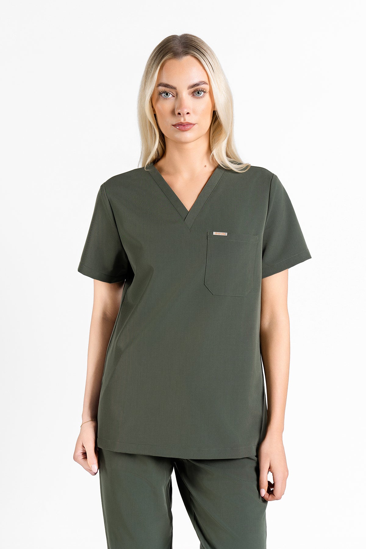 Kaizen V Neck One Pocket Scrub Top Womens
